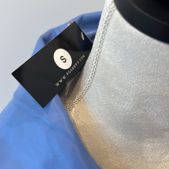 Blue Button-Up Mini Dress - Picture 6 of 10